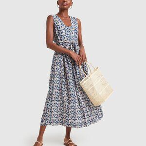 MIRTH Floral Blue Midi Dress